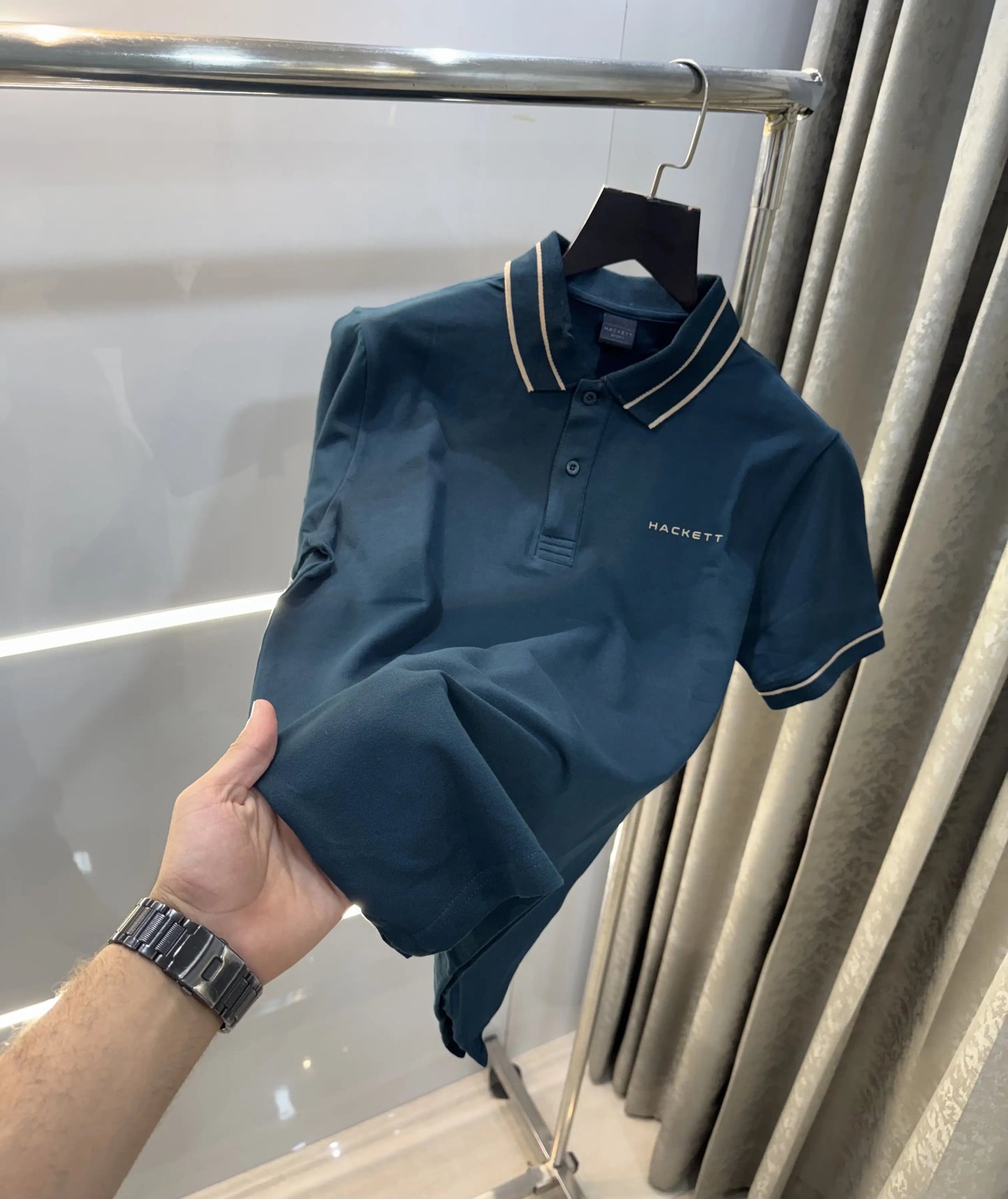 Hacket Bottle Green Logo Work Premium Polo T-Shirt