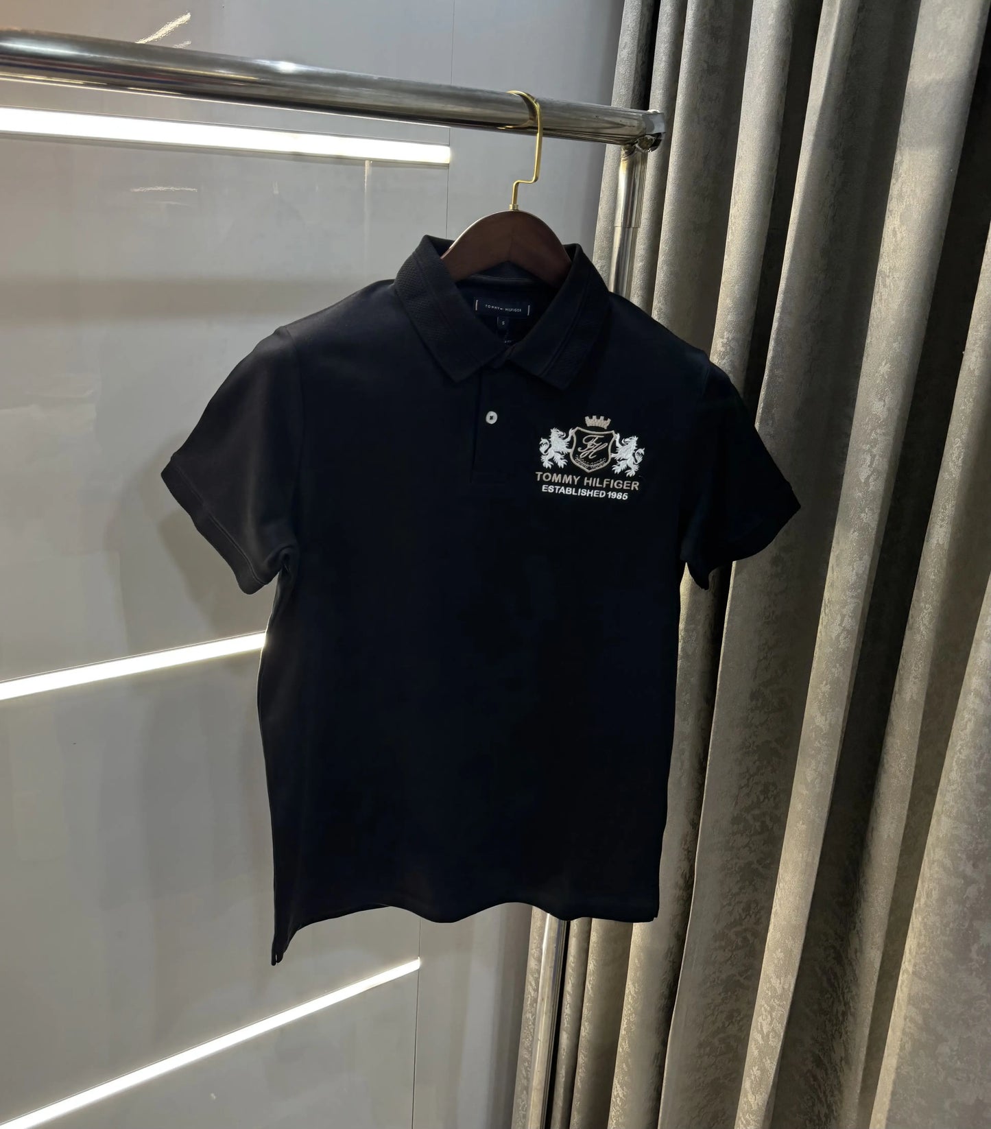 Tommy Hilfiger Black Logo Work Premium Polo T-Shirt