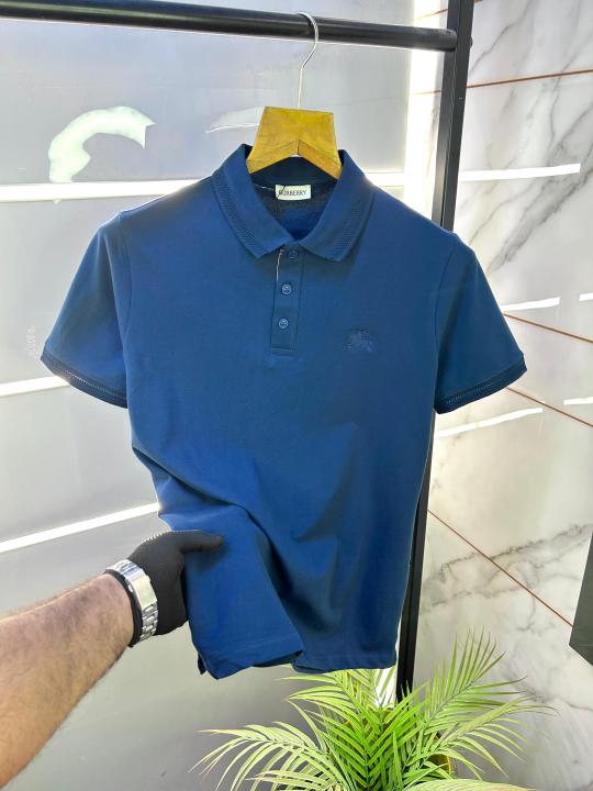 Burberr y Polo Blue Premium Collar Neck T-shirt F2649-BU
