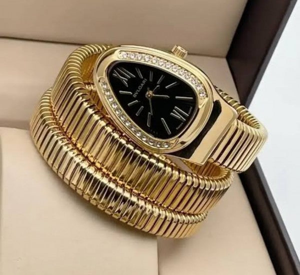 Bvlgari Serpenti Tubogas Gold Black Dial
