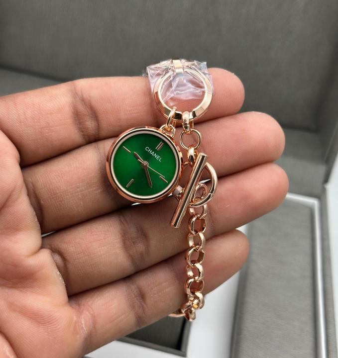 Chanel Round Rosegold Green