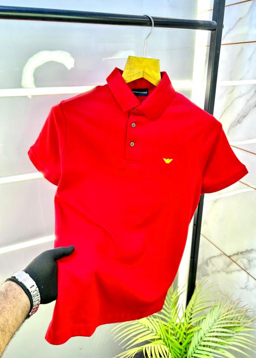 Emporio Arman_i Red Polo Premium Collar Neck T-shirt F2705-RE