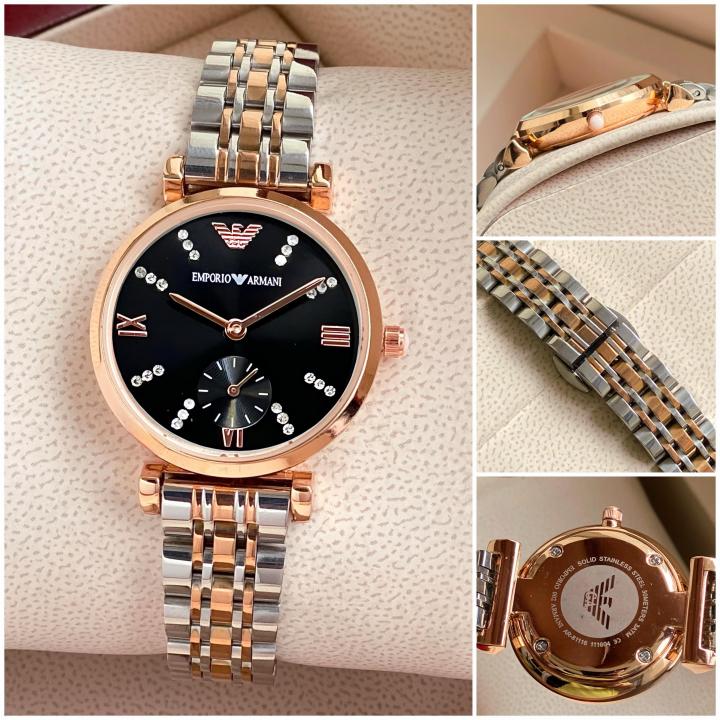 Emporio Armani Black TwoTone Chrono