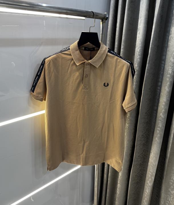 Fredperry Beige Embroidery Logo Premium Polo T-Shirt