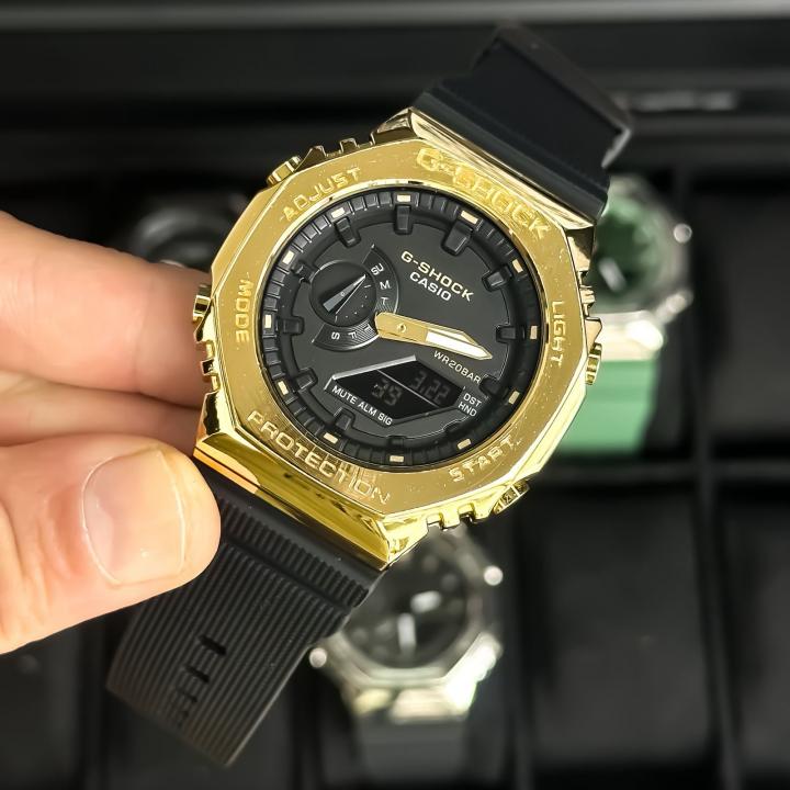 Gshock GM2100 Gold Black Leather