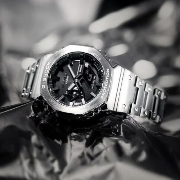 Gshock GM2100 Silver Black ChainBelt