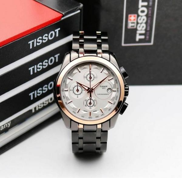 Tissot 1853 Courtier Watch Black White Chain Belt