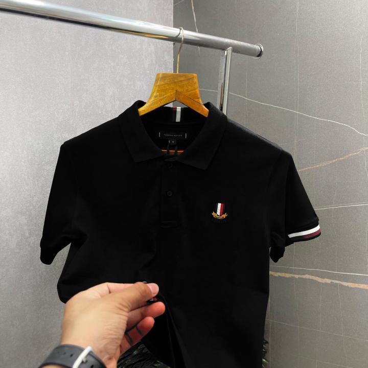 Tomm_y Hilfiger Black Premium Polo Neck Tshirt 467