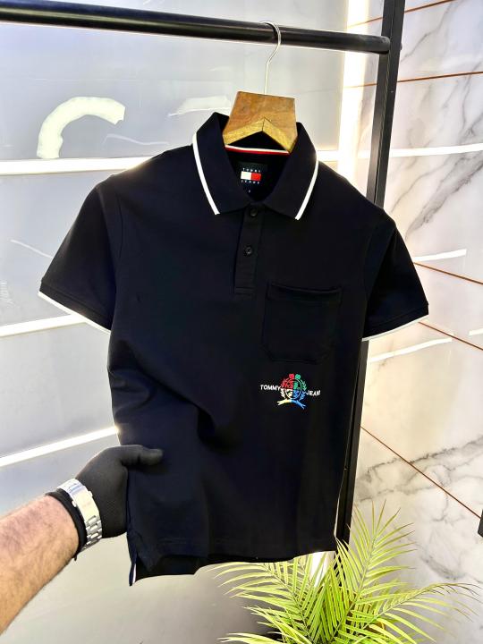 Tommy_Hilfiger Black Polo Premium Collar Neck T-shirt F2669-B2