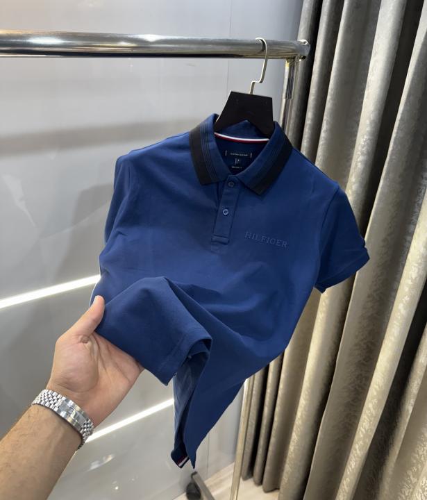 Tommy Hilfiger Petrol Blue Embroidery Logo Premium Polo T-Shirt