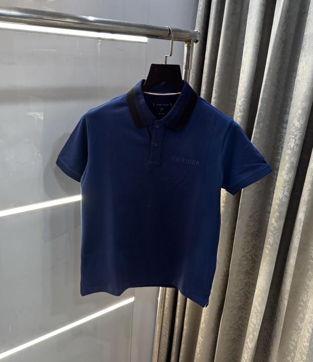 Tommy Hilfiger Petrol Blue Embroidery Logo Premium Polo T-Shirt