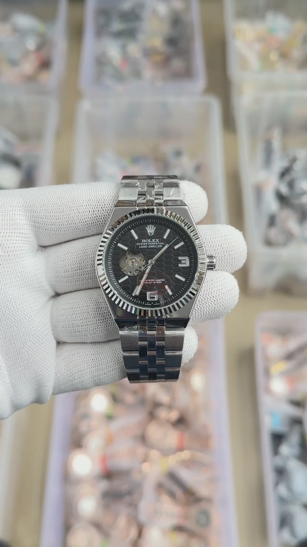 Rolex Land dweller silver and black dial Automatic