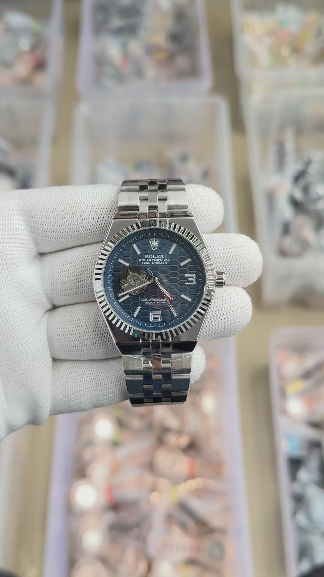 Rolex Land dweller silver with blue dial Automatic