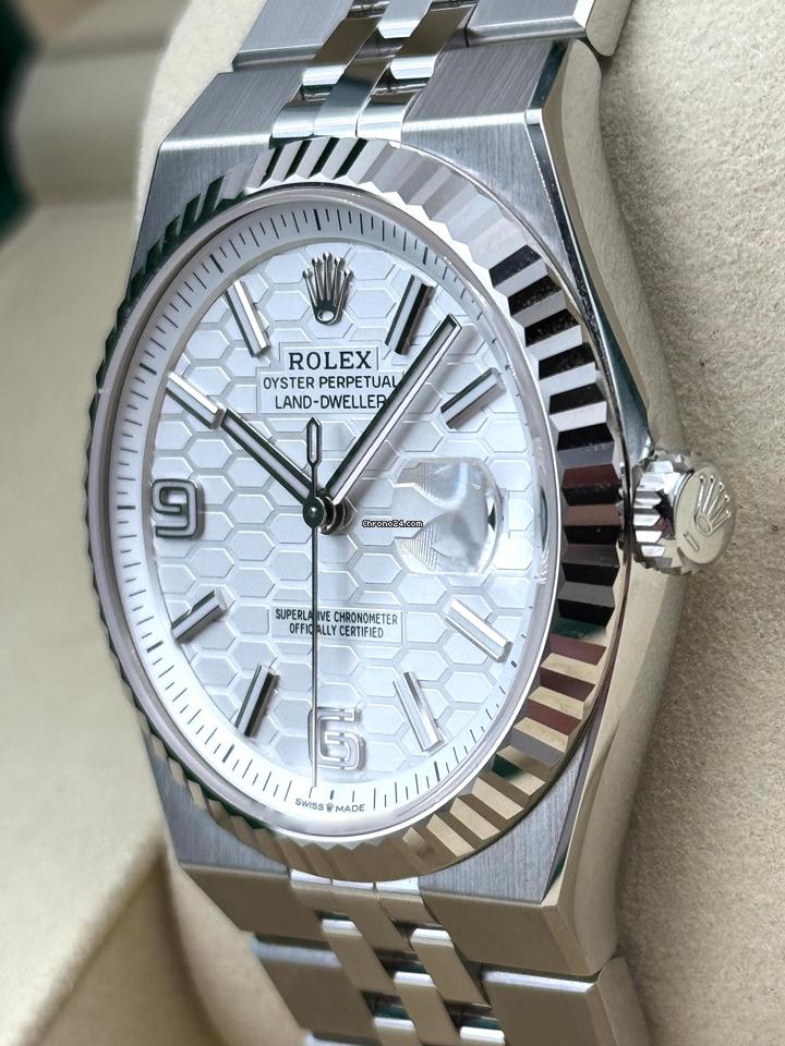 Rolex Land dweller silver with white dial