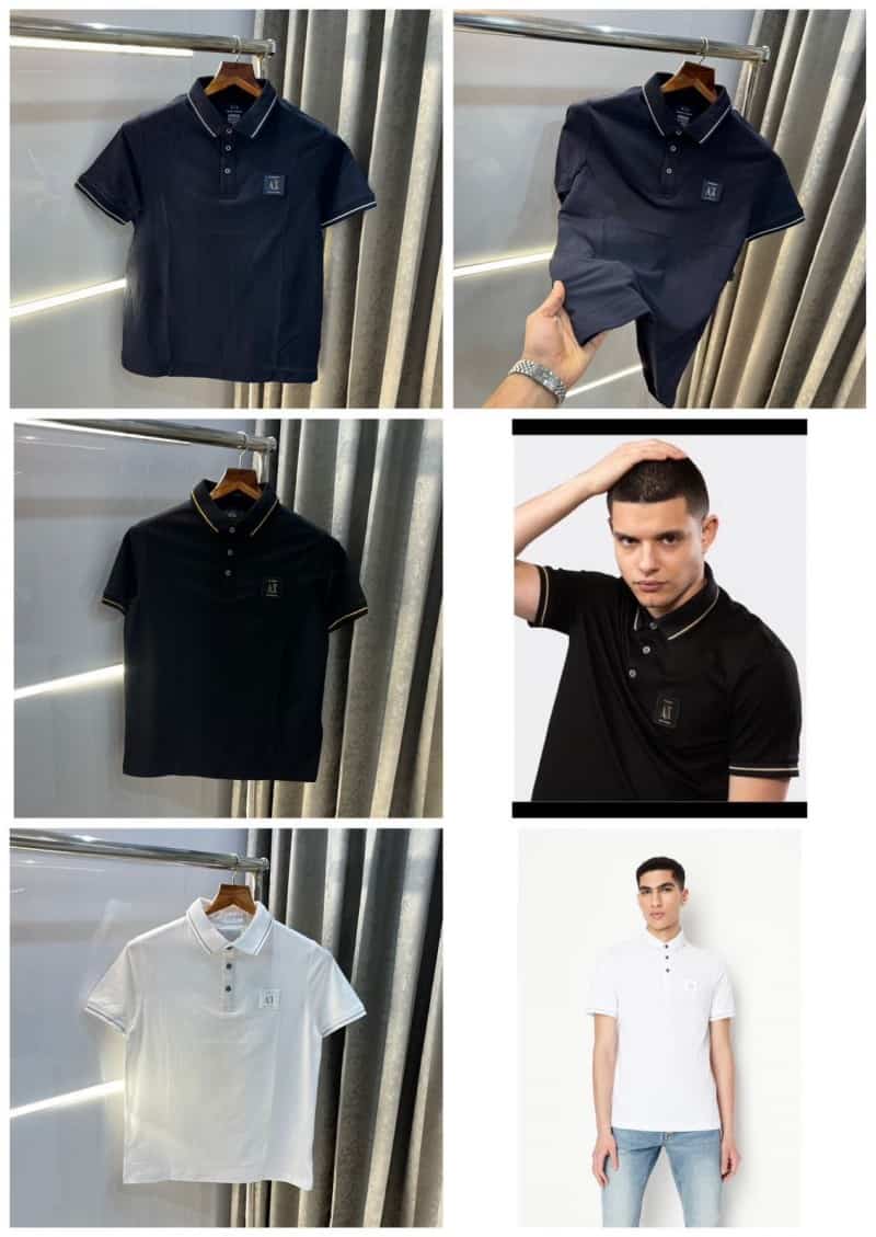 Arman i Exchang a Navy Blue Patch Logo Premium Polo T-Shirt