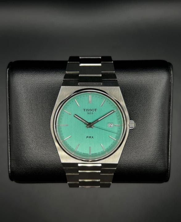 Tissot Prx silver with aqua dial