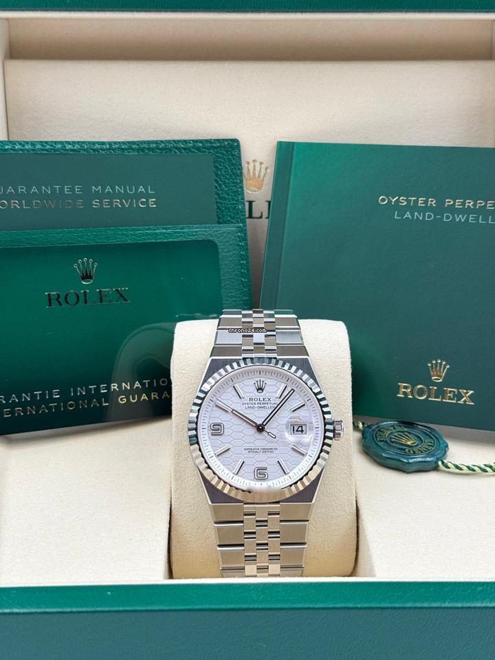 Rolex Land dweller silver with white dial