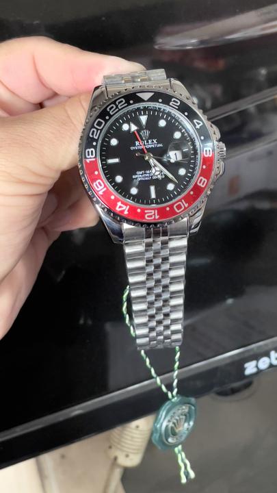 Rolex GMT Silver Black (Red)