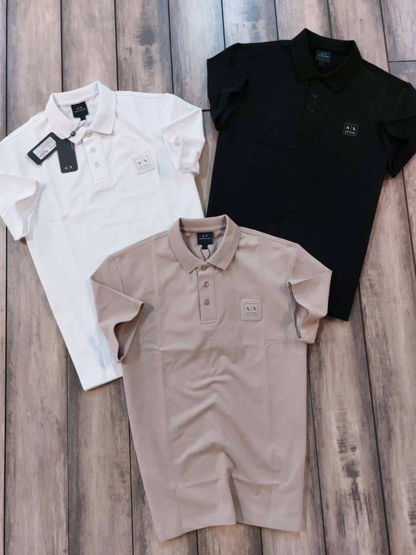 Arman i E·Xchange Beige Patch Logo Premium Polo T-Shirt