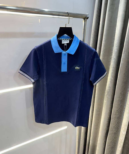 Lacost e Navy Blue Embroidery Logo Premium Polo T-Shirt