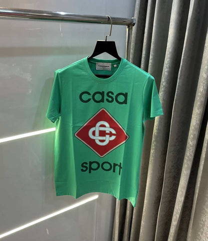 Casablanc a Green Logo Print Imported T-Shirt