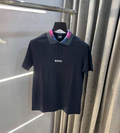 Hugo bos s Navy Blue Collar Look Premium Polo T-Shirt