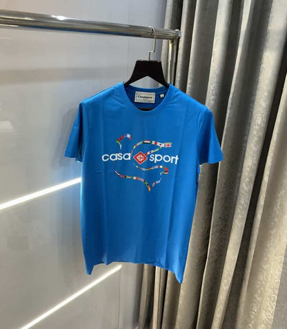 Casablanca Blue Logo Print Imported T-Shirt