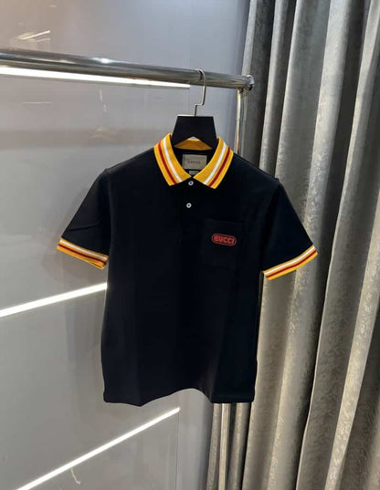 Gucc i Black Collar Look Imported Polo T-Shirt