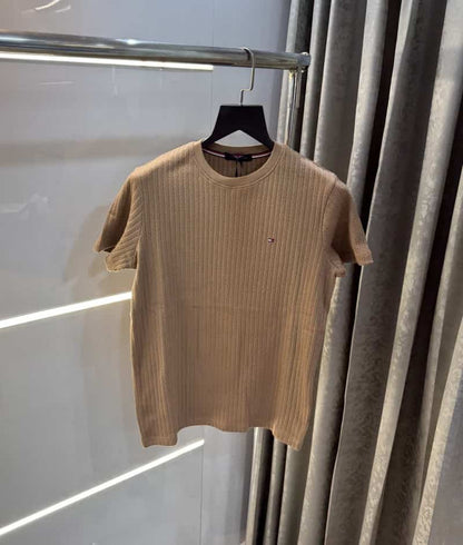 Tomm y Hilfiger Beige Knitted Classic T-Shirt