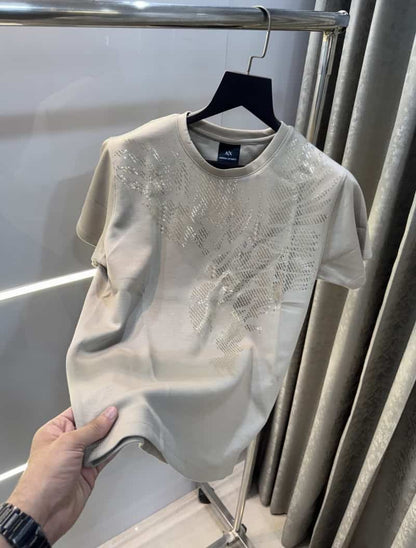 Arman i E...xchange Cream Eagle Print Imported T-Shirt