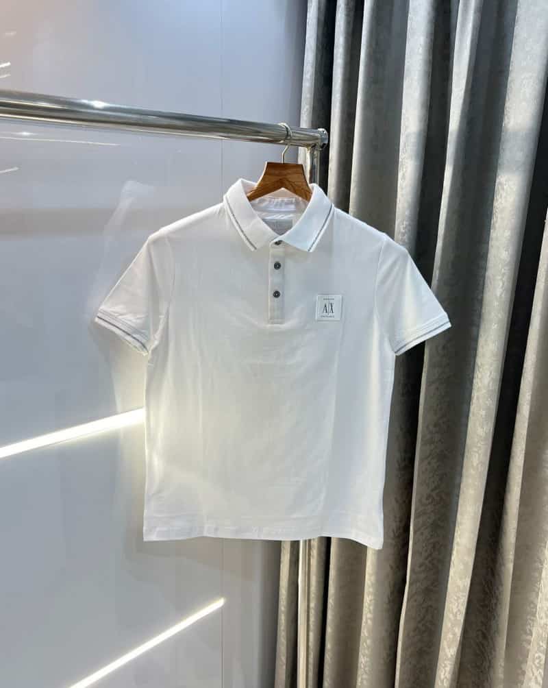 Arman i Exchange White Embroidery Patch Logo Premium Polo T-Shirt
