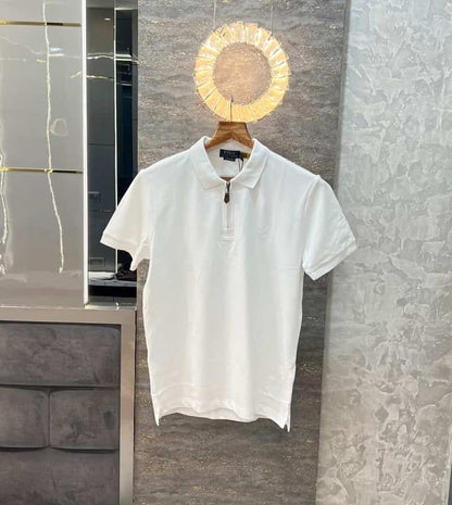 Ralph Laur e White Embroidery Logo Premium Classic Polo T-Shirt
