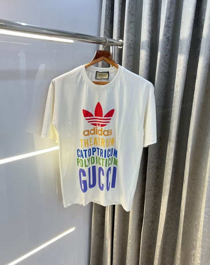 Gucc i White Logo Print Imported Oversized T-Shirt With Premium Box Packing
