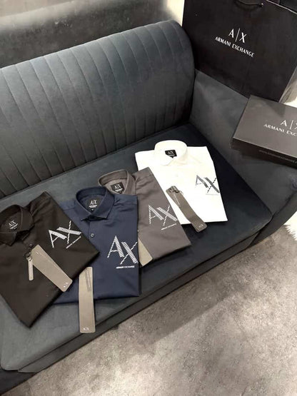 Arman i Exchange Navy Blue Logo Print Shirt With Premium Box Packing And Carry Bag