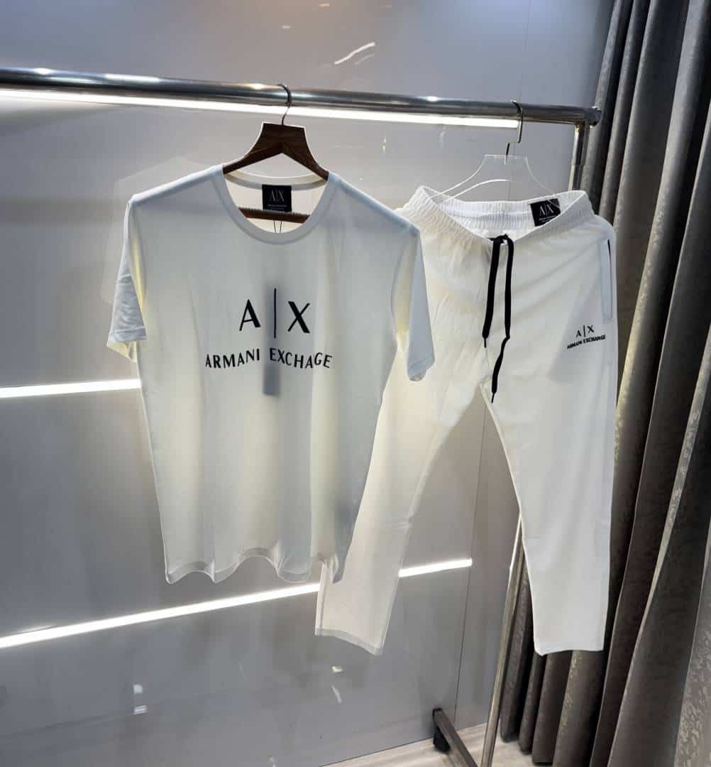 Arman i Exchange White Logo Print Imported Tracksuit With Carry Bag
