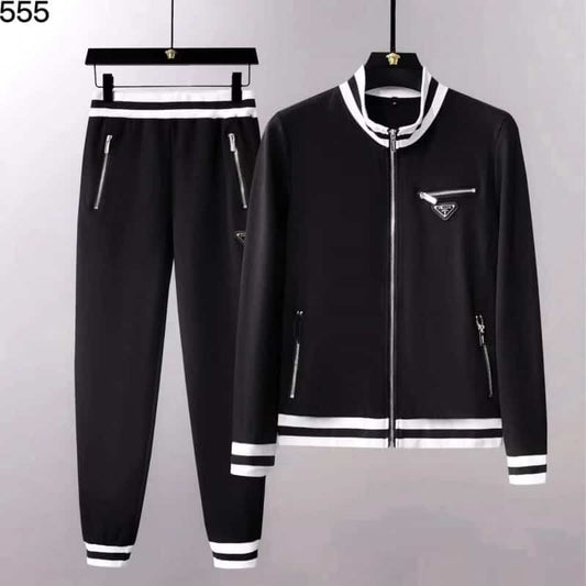 Prad a Milano Black Steel Logo Designer Imported Premium Tracksuit