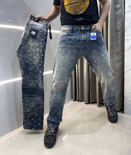 Amir i Greenish All Over Print Imported Designer Denim