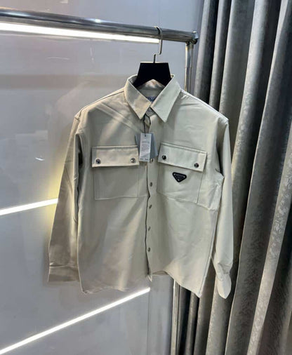 Prad a Milano Cream Steel Logo Premium Shacket