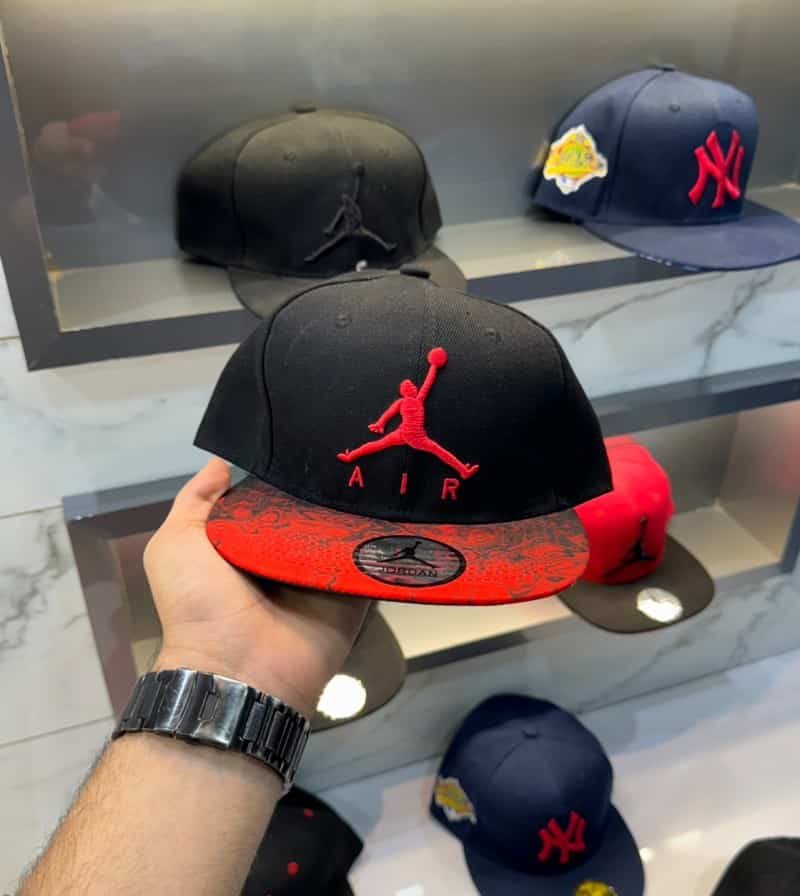 Air Jordan Black Red Embroidery Logo Imported Cap