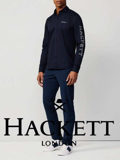 Hacket Londo n Navy Blue Logo Print Premium Shirt