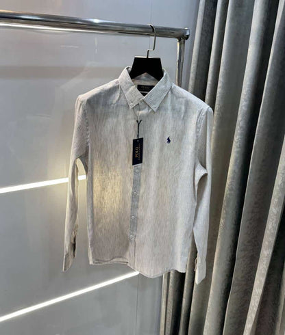 Ralph  Lauren Beige Strappies Premium Linen Shirt