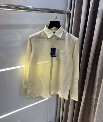 Gan t Butter Yellow Premium Classic Linen Shirt