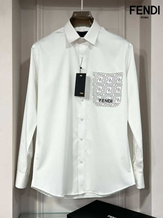 Fend i White Pocket Logo Lu...xury Shirt