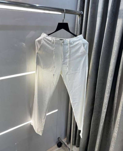 Ralp  Lauren  White Premium Pure Linen Trousers