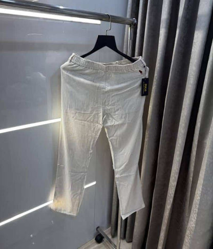 Ralp  Lauren. Cream Premium Pure Linen Trouser