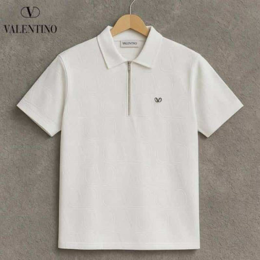 Valentin o white MonogR...4M Imported Luxury Polo T-Shirt