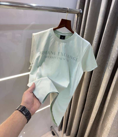Arman i Exchange Aqua Green Logo Print Premium T-Shirt