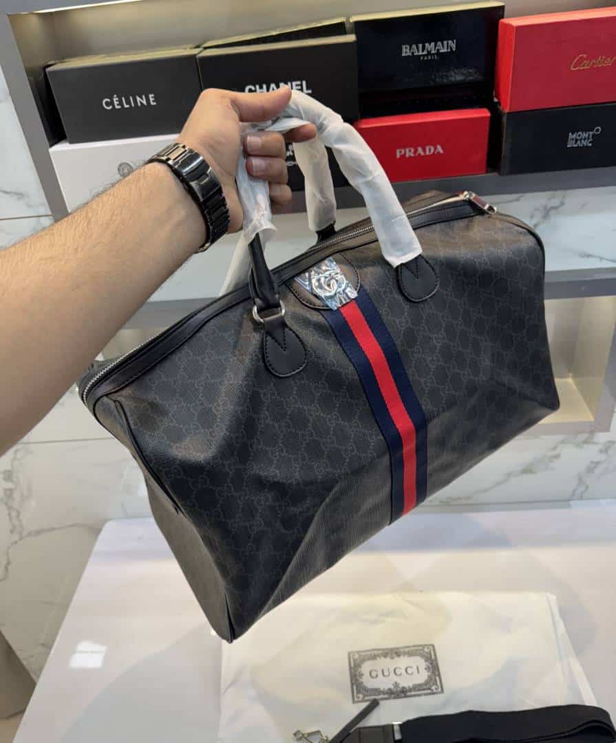 Gucc i Black Limited Edition MonogRAm LuXury Travel Duffel Bag
