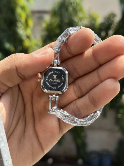 Chane L Bracelet Designer Silver With Brown Premium Watch