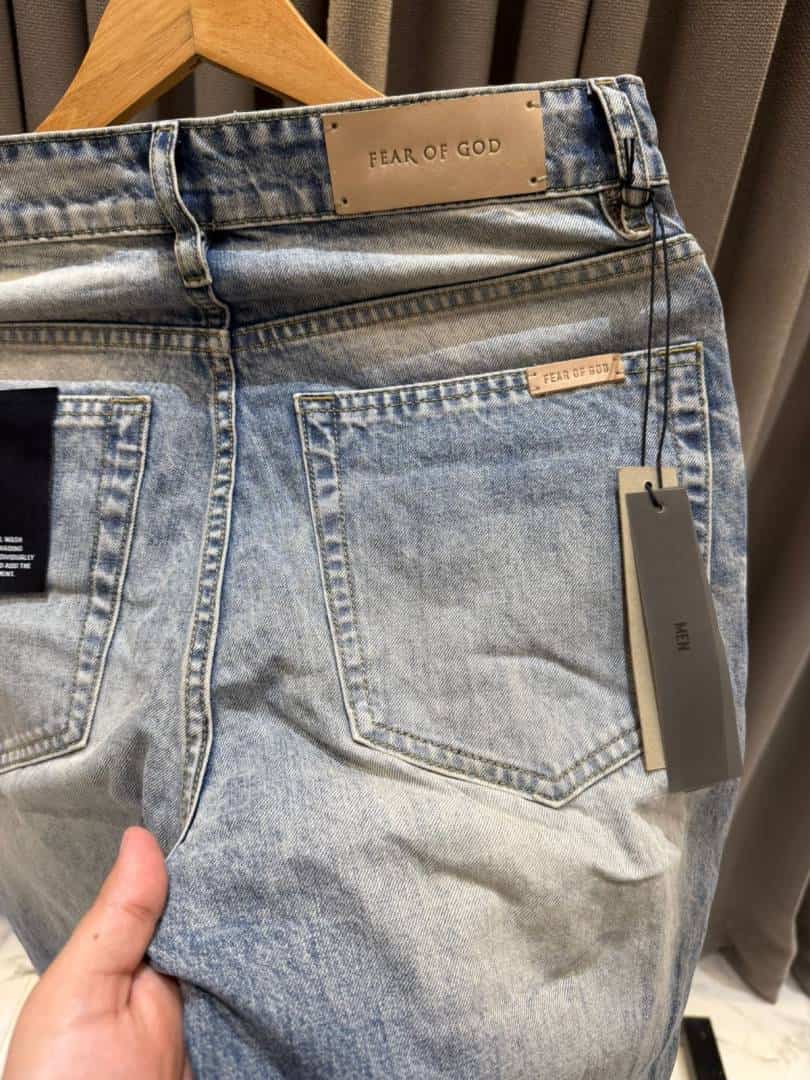 Essential Fear Of God Ripped Denim Blue